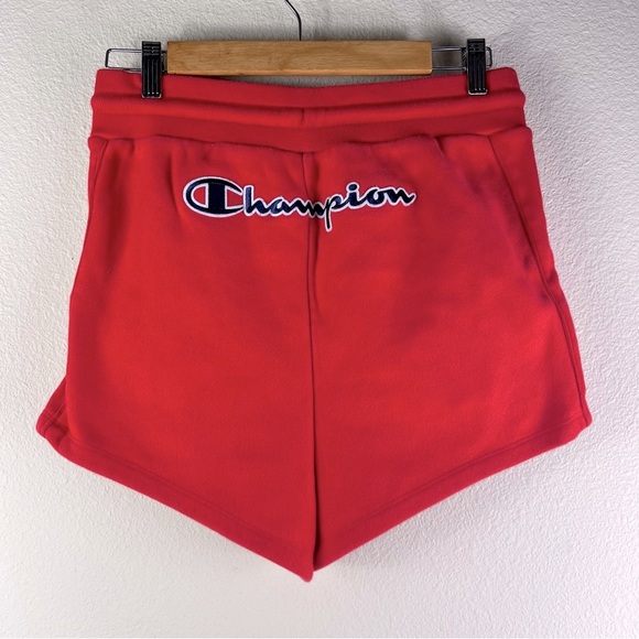 Champion Pants - Champion Women’s Athletic Red Y2K Med Shorts with Logo